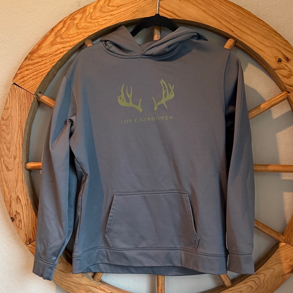 Sport-Tek Gray Hoodie with Green Antler Graphic